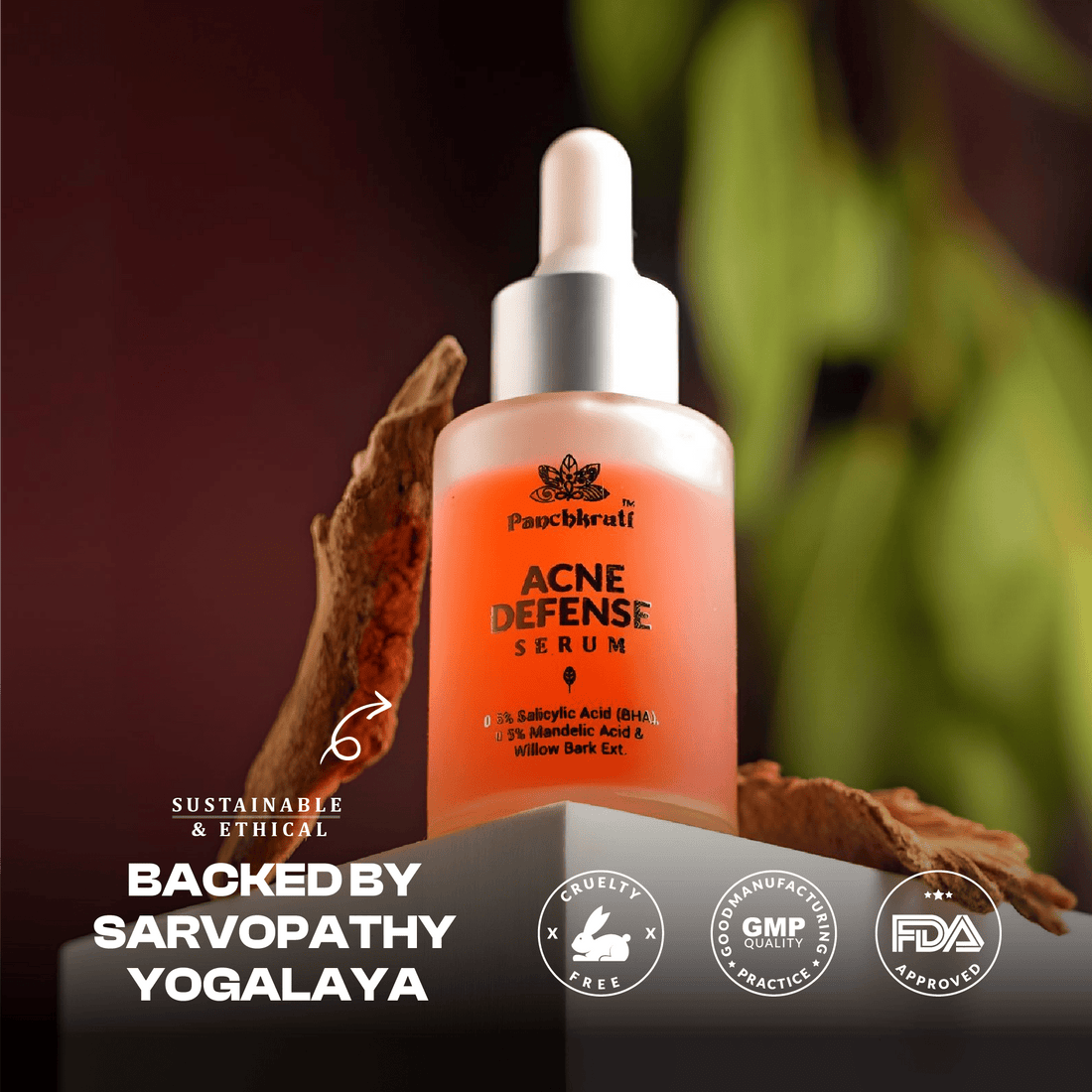 Acne Defense Serum With Salicylic Acid, Mandelic Acid & Willow Bark Extract