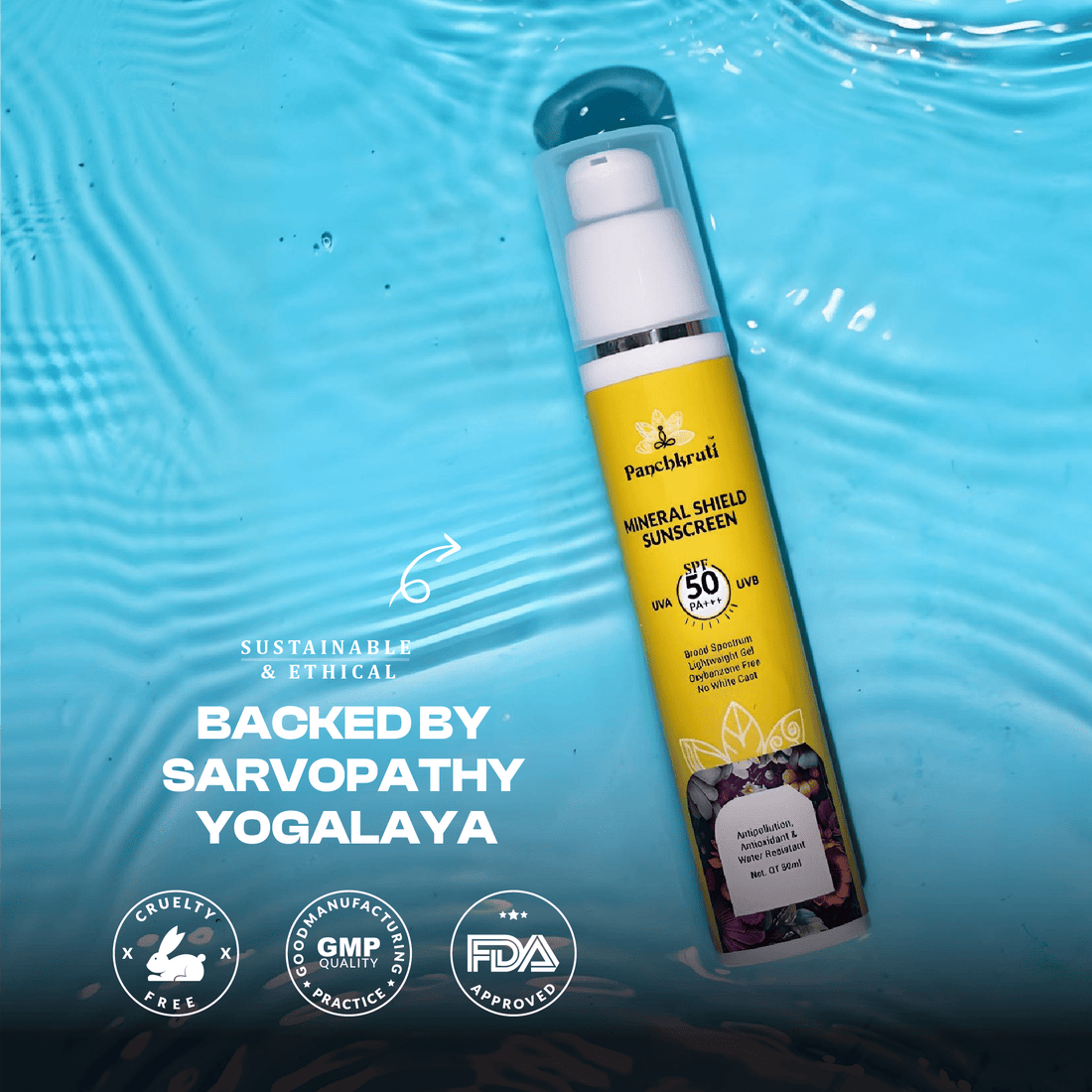 Panchkruti Mineral Shield Sunscreen Gel SPF 50 pa+++ With Zinc Oxide