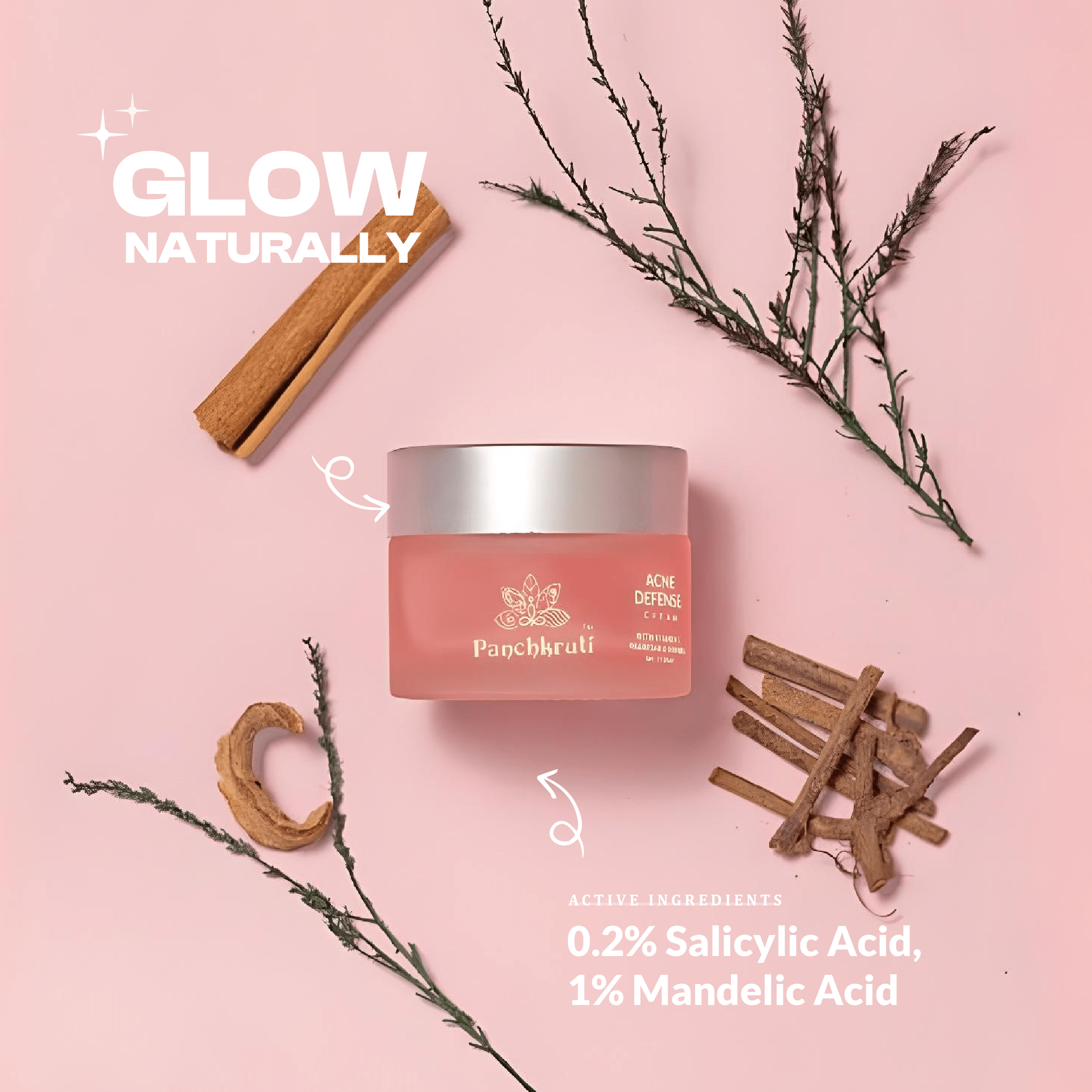 Acne Defense Face Gel With Salicylic Acid, Mandelic Acid & Cinnamon Bark Ext.